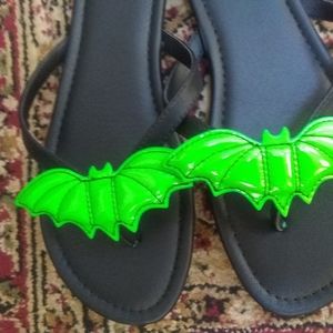 strangecvlt green bat sandals